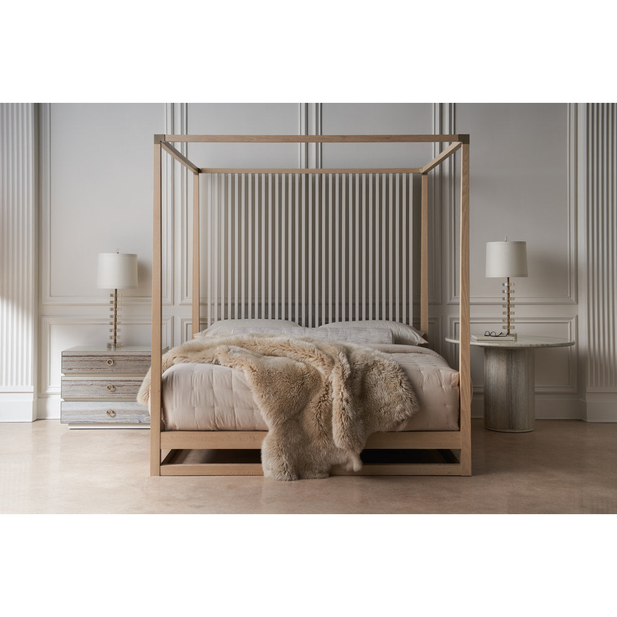 Pinstripe Canopy Bed