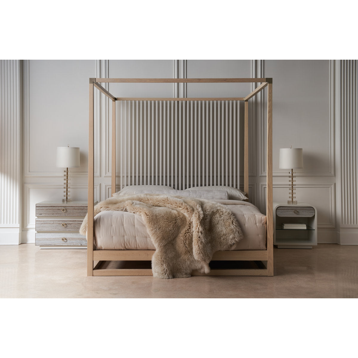 Pinstripe Canopy Bed