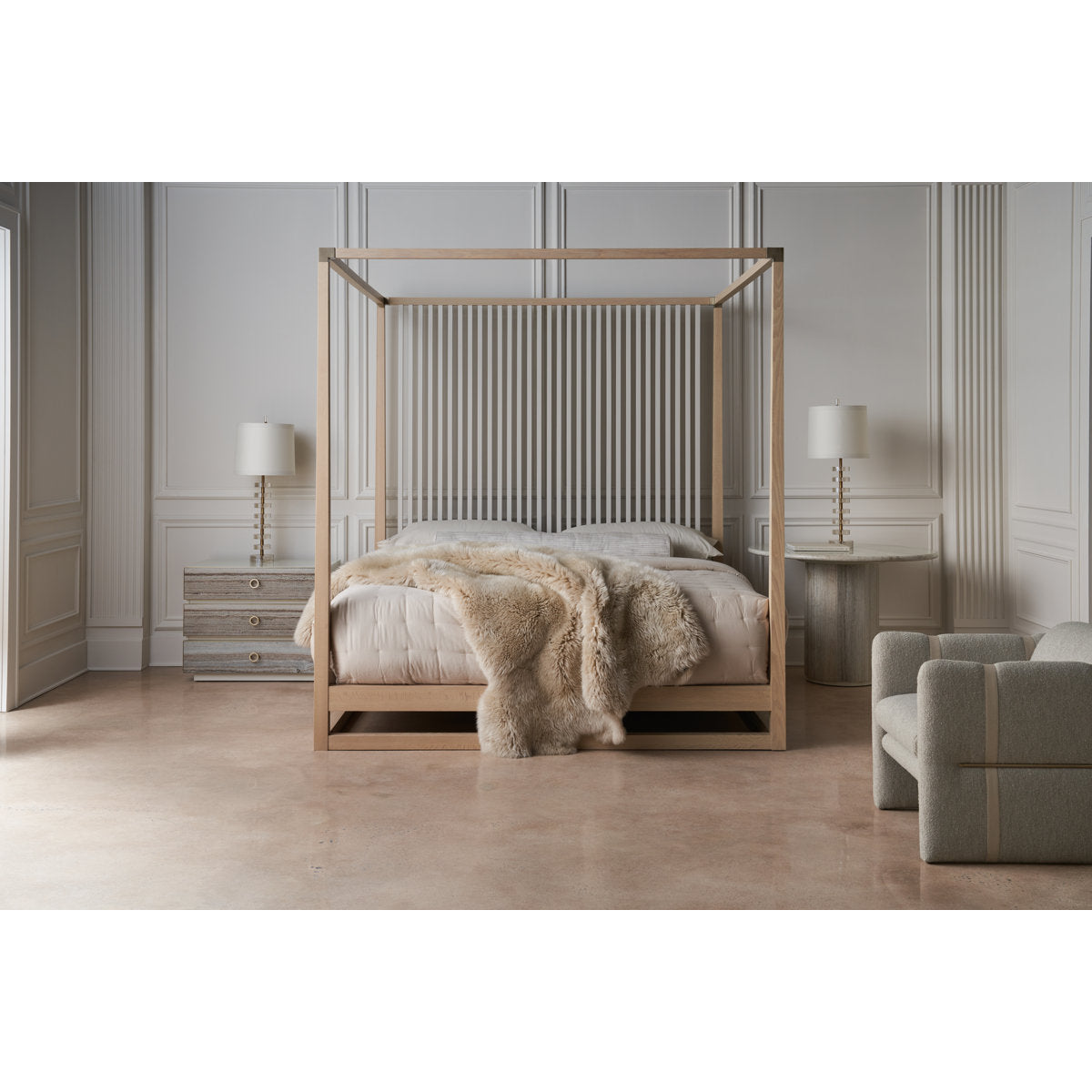 Pinstripe Canopy Bed