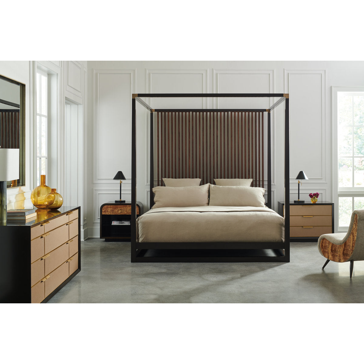 Pinstripe Canopy Bed