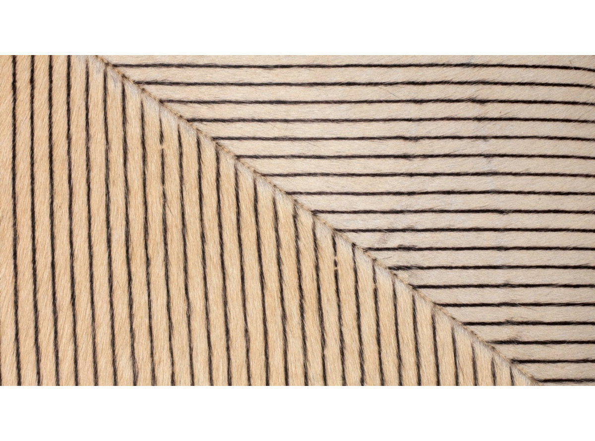 Pinstriped Square Ottoman