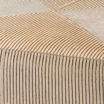 Pinstriped Square Ottoman