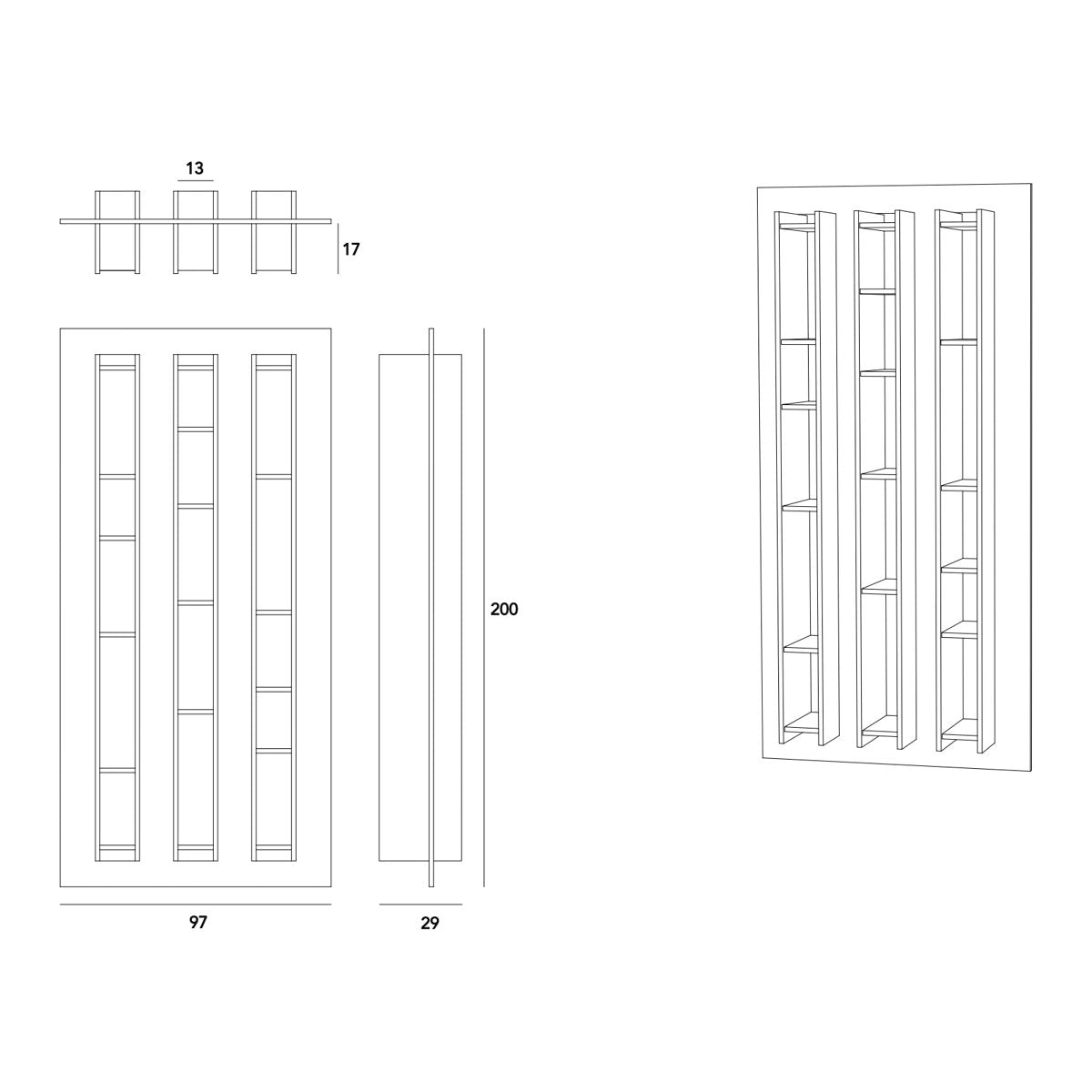 Pirwi Floating Bookcase