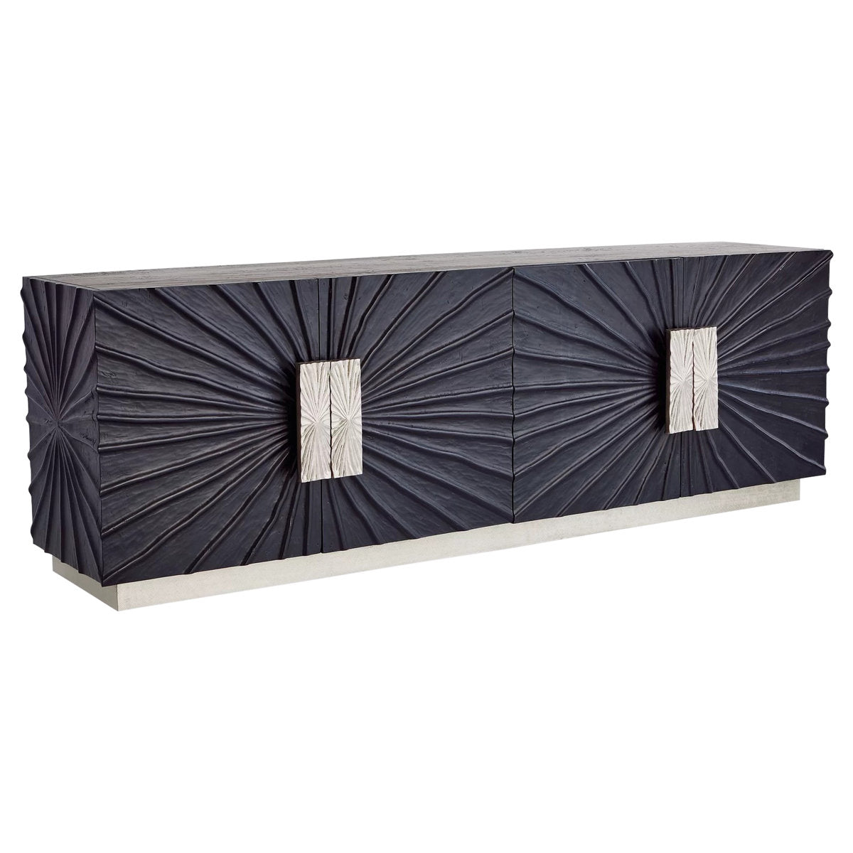 Pleated Solid Wood TV Stand for TVs up to 88"