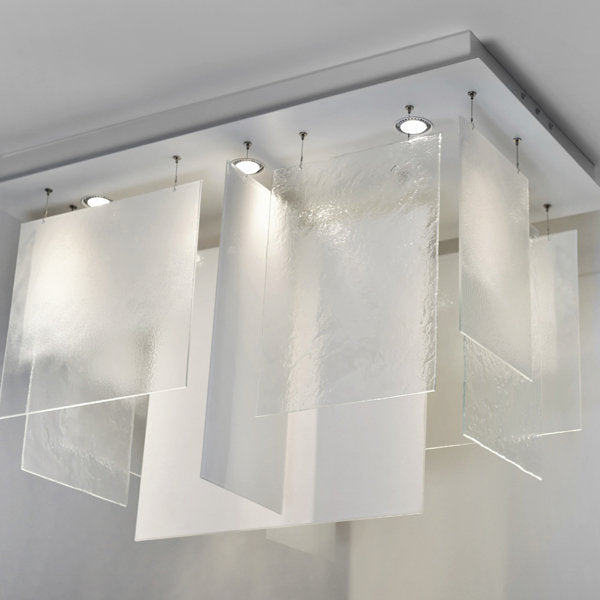 Pliss茅 6 - Light Glass Chandelier