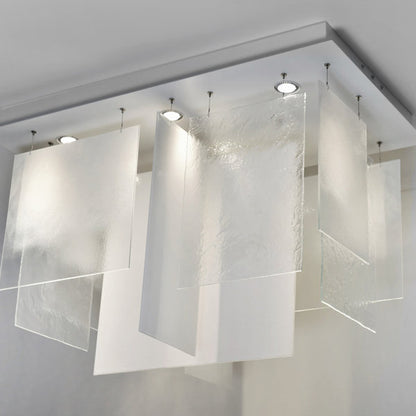 Pliss茅 6 - Light Glass Chandelier
