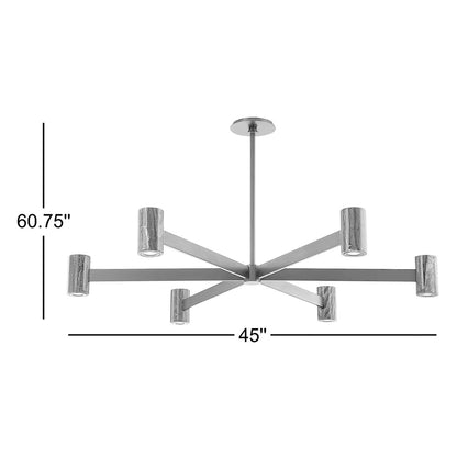 Predock 6 Light Chandelier - Black Brass