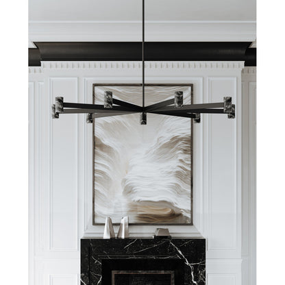 Predock 9 Light Chandelier - Black Brass