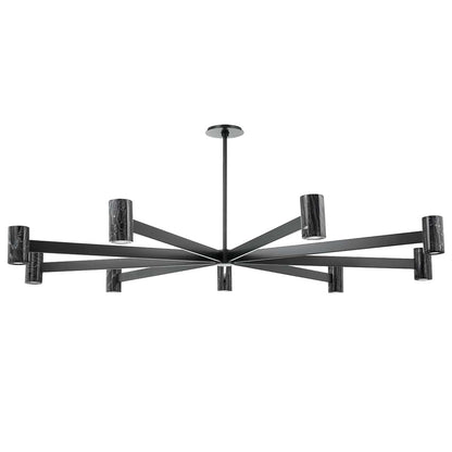 Predock 9 Light Chandelier - Black Brass