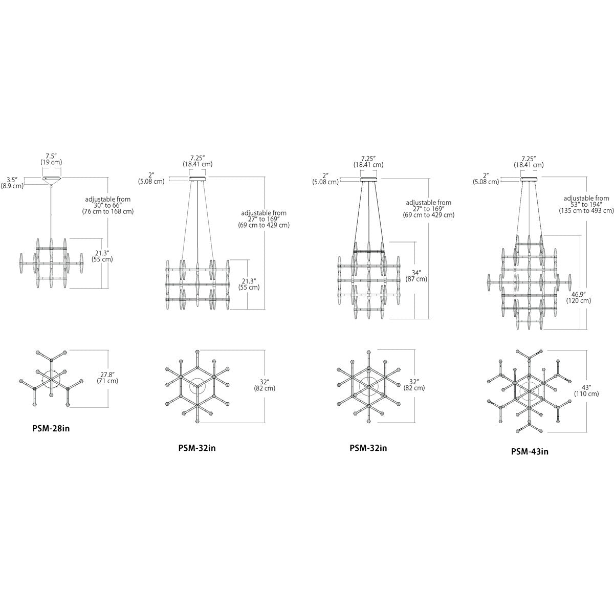 Prism 12 - Light Unique Novelty LED Chandelier