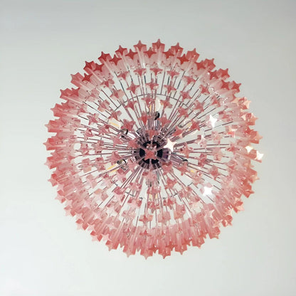 Prism Pink Glass Chandelier