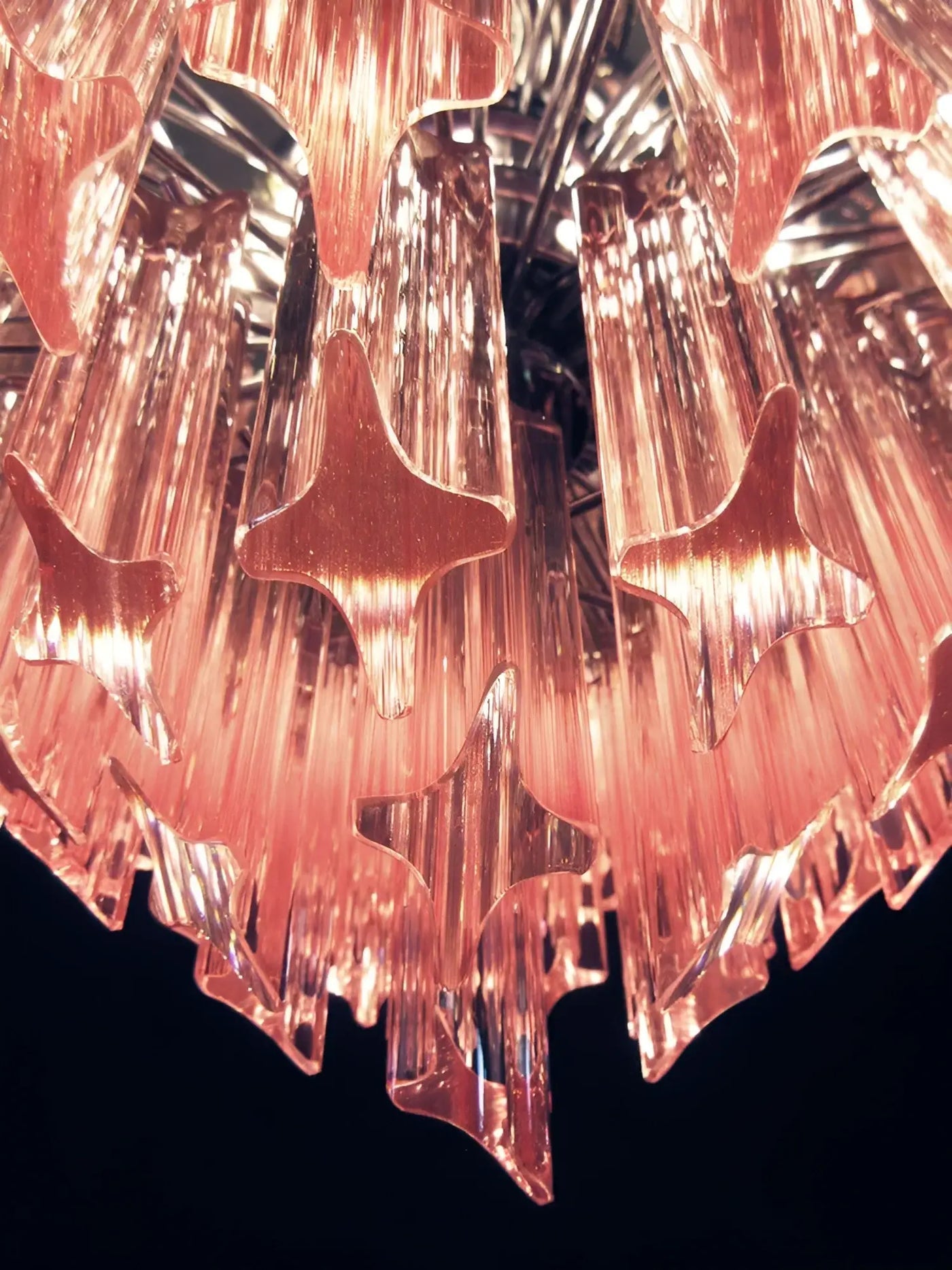 Prism Pink Glass Chandelier