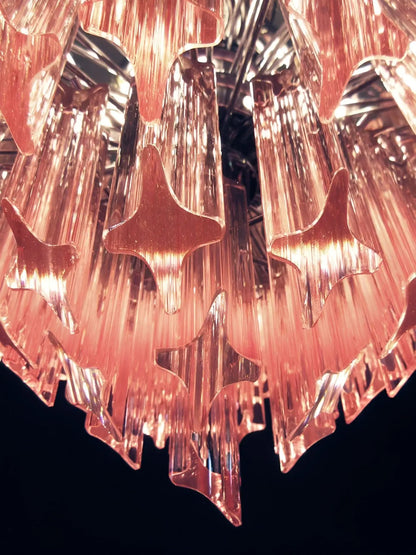 Prism Pink Glass Chandelier