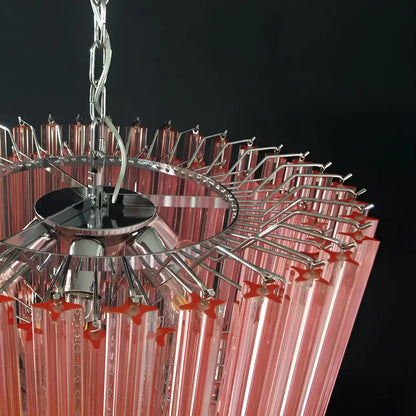 Prism Pink Glass Chandelier