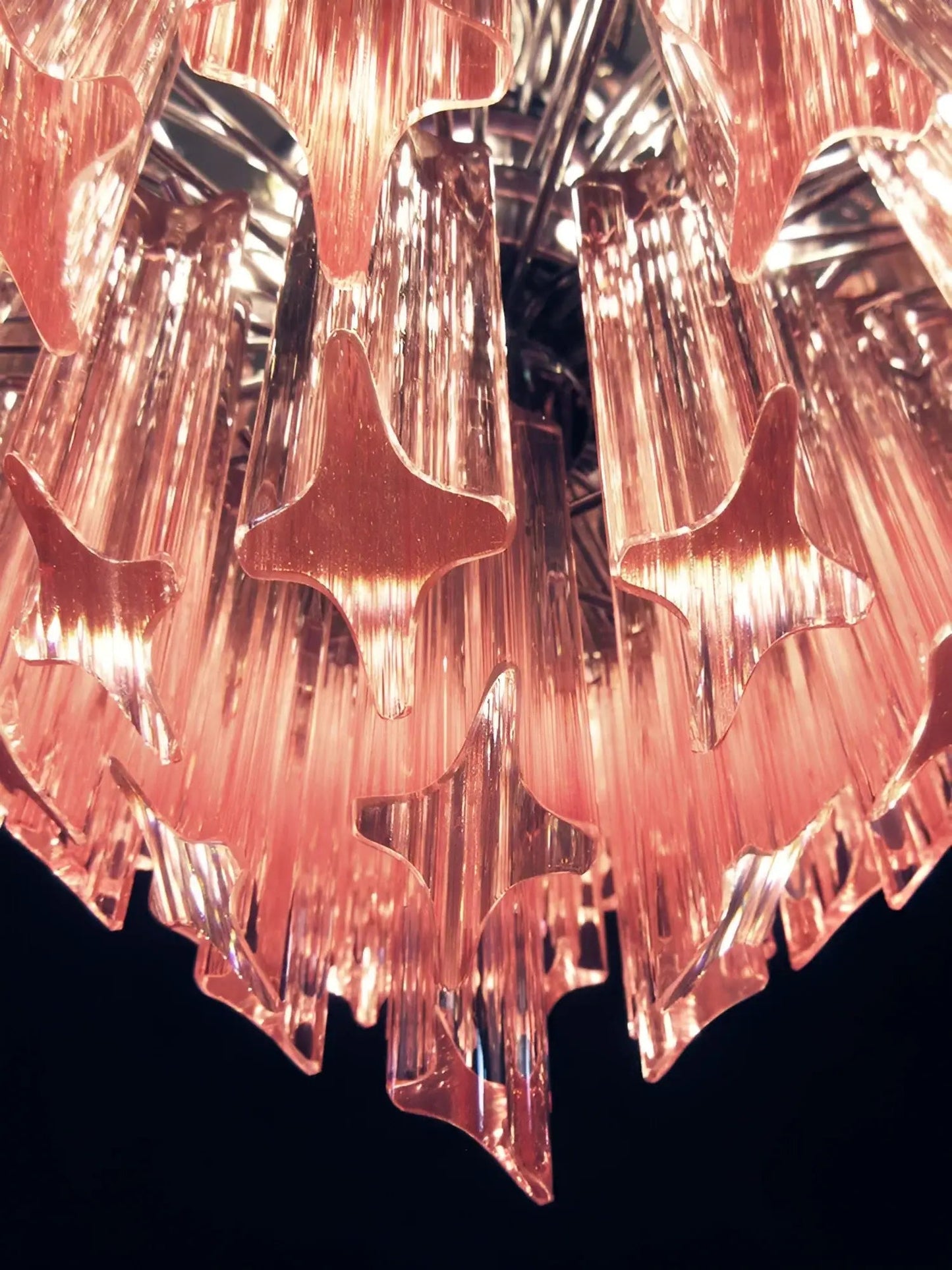 Prism Pink Glass Chandelier