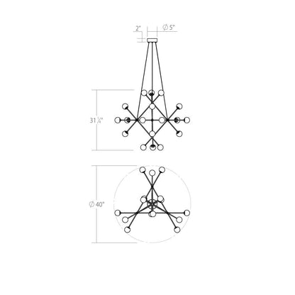 Proton 18 - Light LED Chandelier