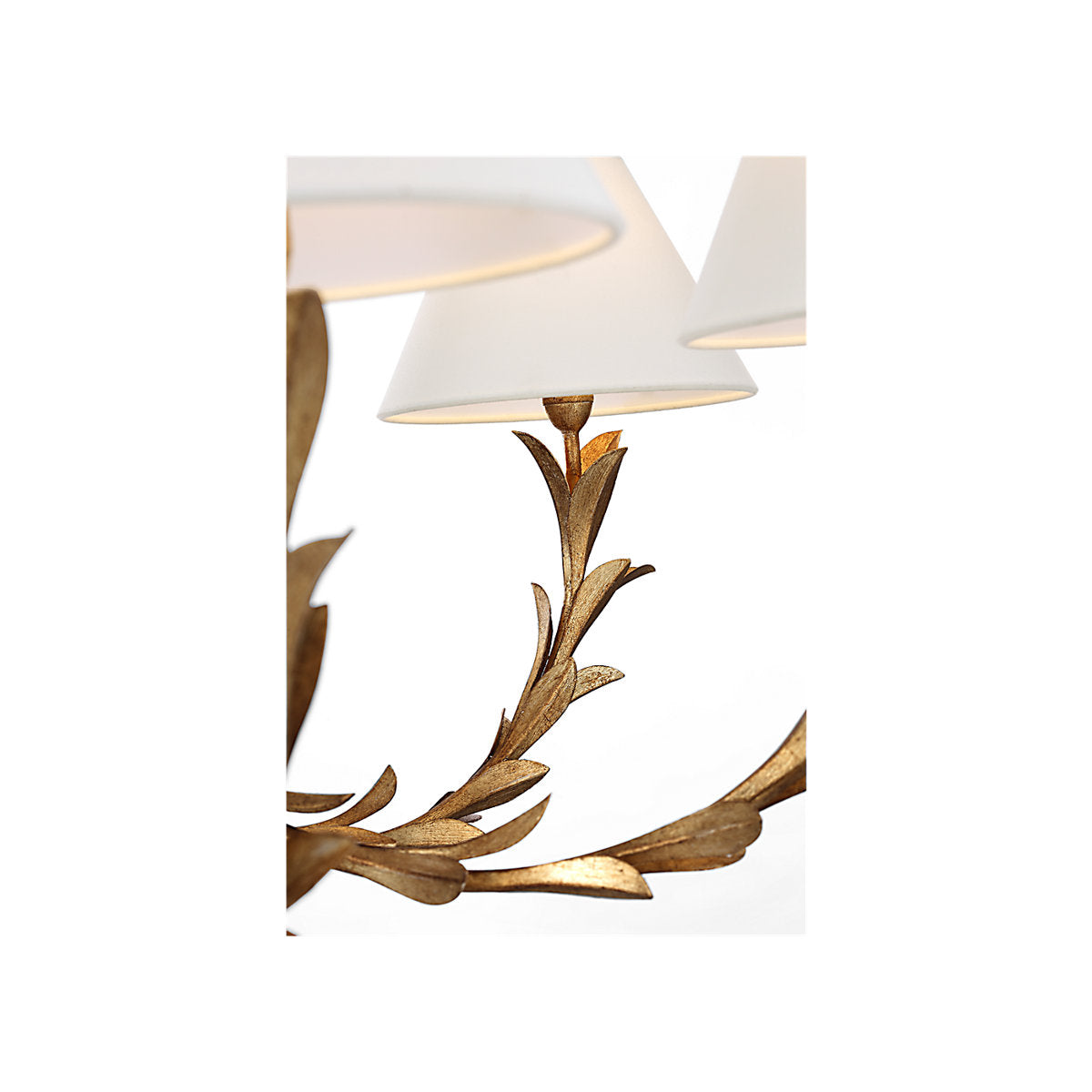 Provenz 32" 6 Light Chandelier In Plaster White With Linen Shades