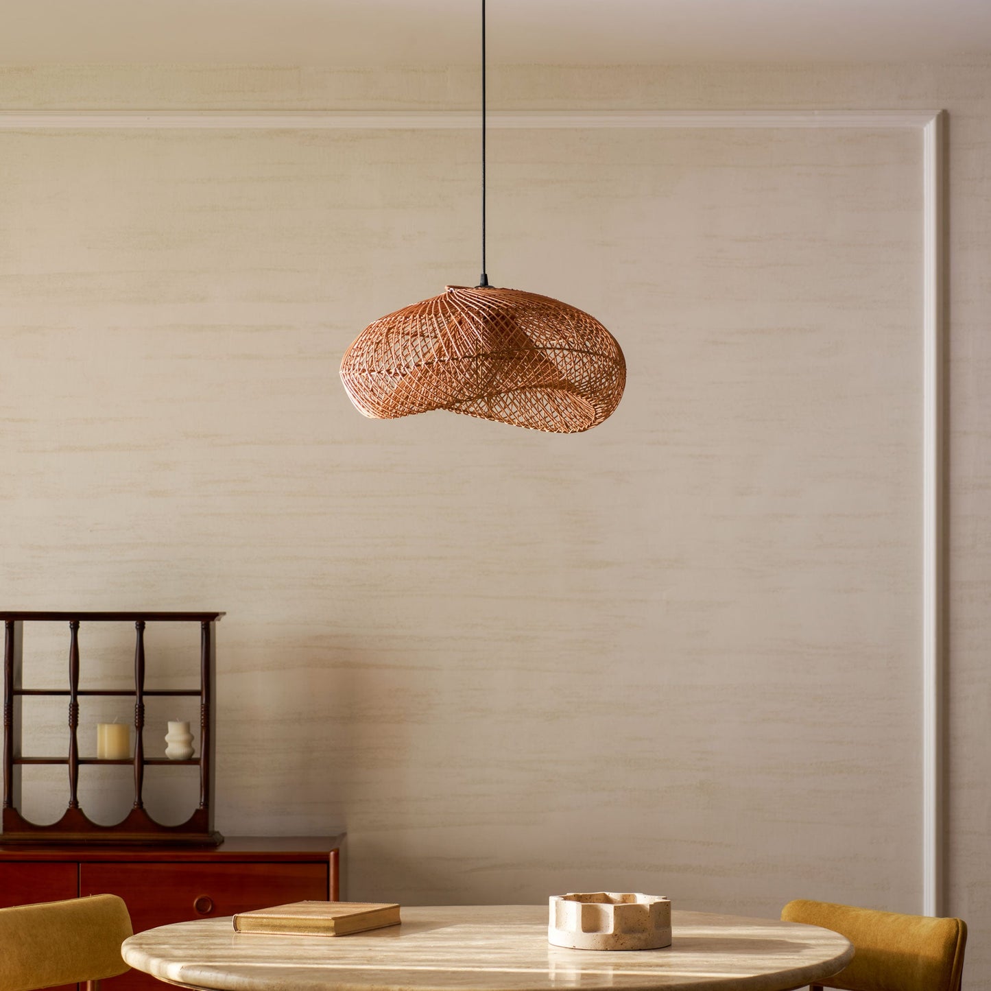 Rattan Wave Pendant Light
