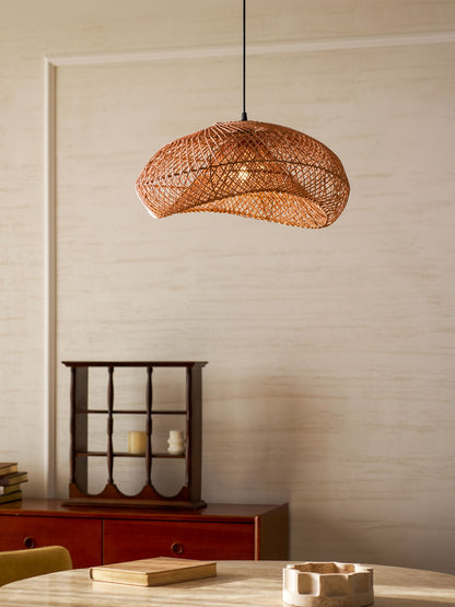 Rattan Wave Pendant Light