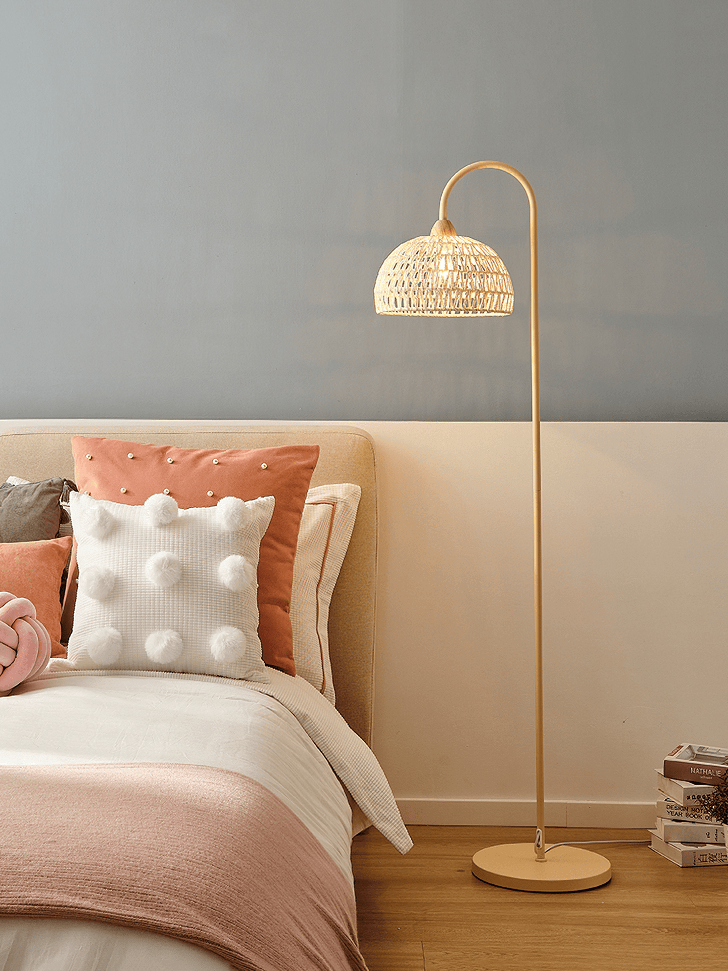 Rattan Arch Floor Lamp