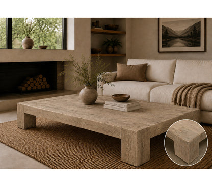 Ravello Extra Large Coffee Table 81Wx56Dx17H Weathered Gray