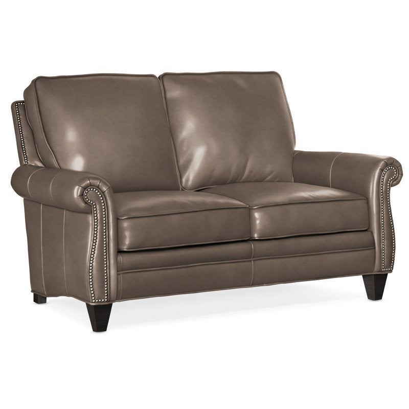 Reddish Leather Loveseat