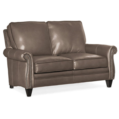 Reddish Leather Loveseat