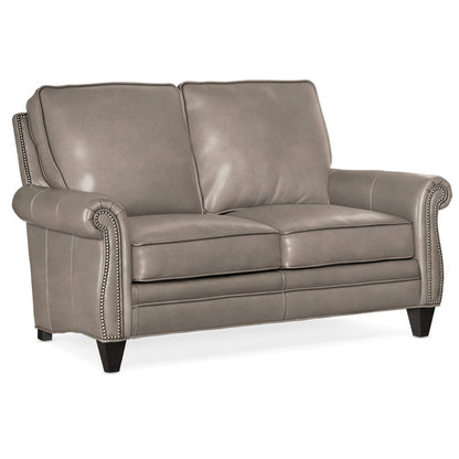 Reddish Leather Loveseat