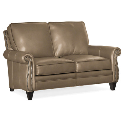 Reddish Leather Loveseat