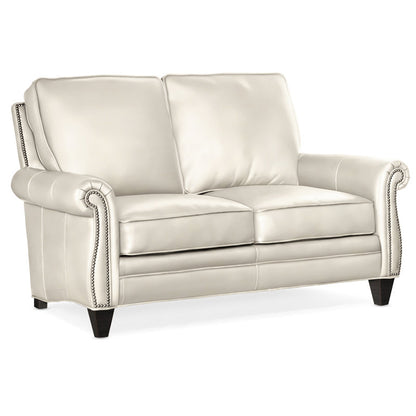 Reddish Leather Loveseat