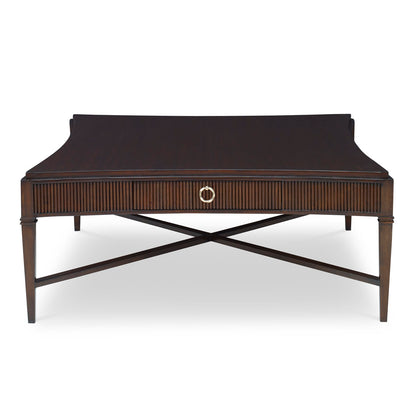 Reeded Solid Wood Cocktail Table