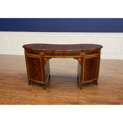 Regency Mahogany Kidney Shaped Writing Desk