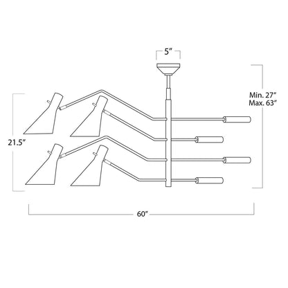 Regina Andrew Spyder 60 Inch 4 Light Chandelier Cp738757