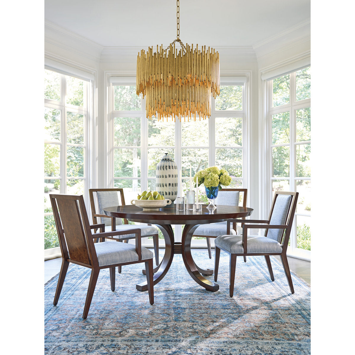 Rendezvous Round Walnut Wood Dining Table