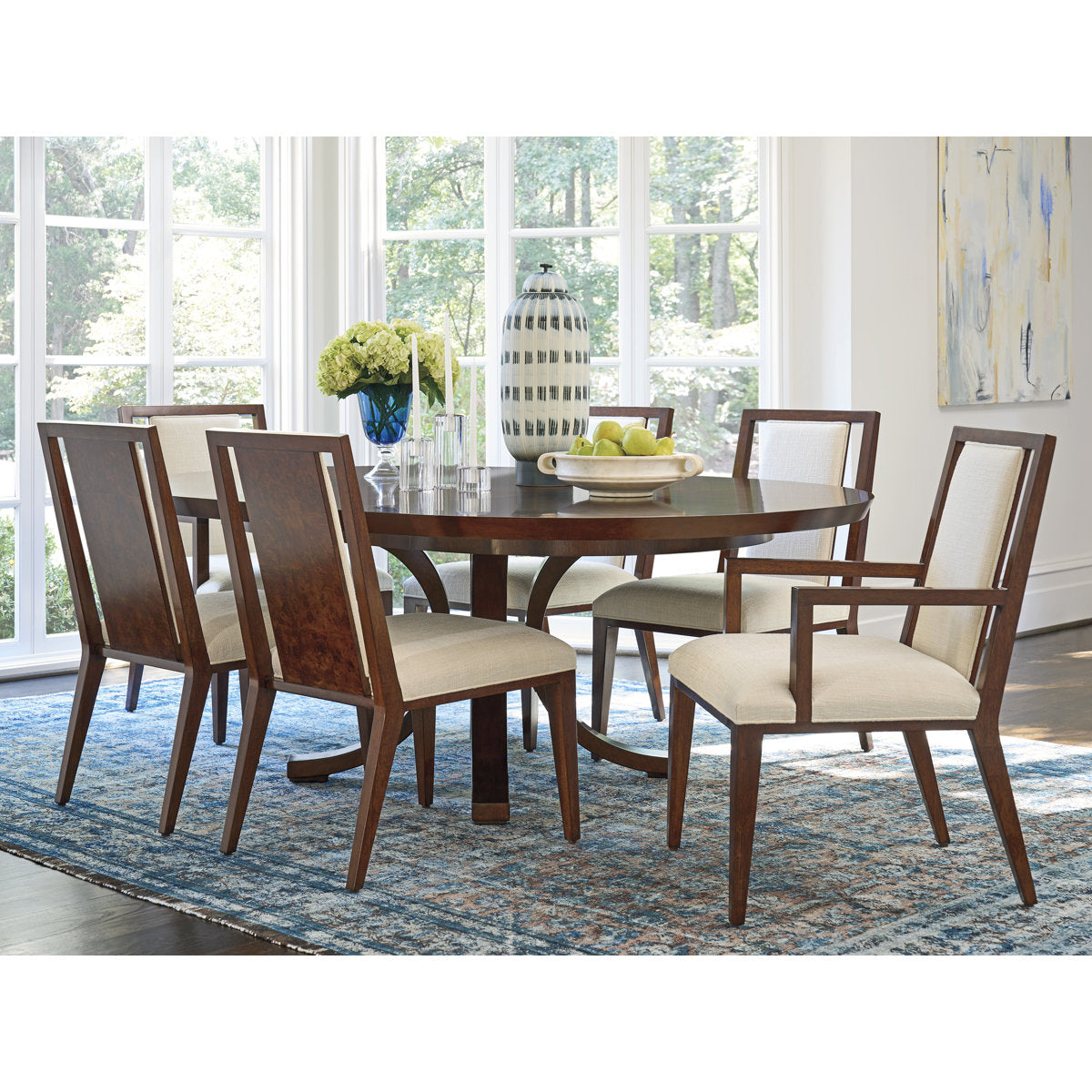 Rendezvous Round Walnut Wood Dining Table