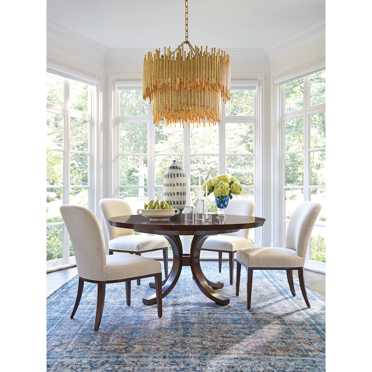 Rendezvous Round Walnut Wood Dining Table