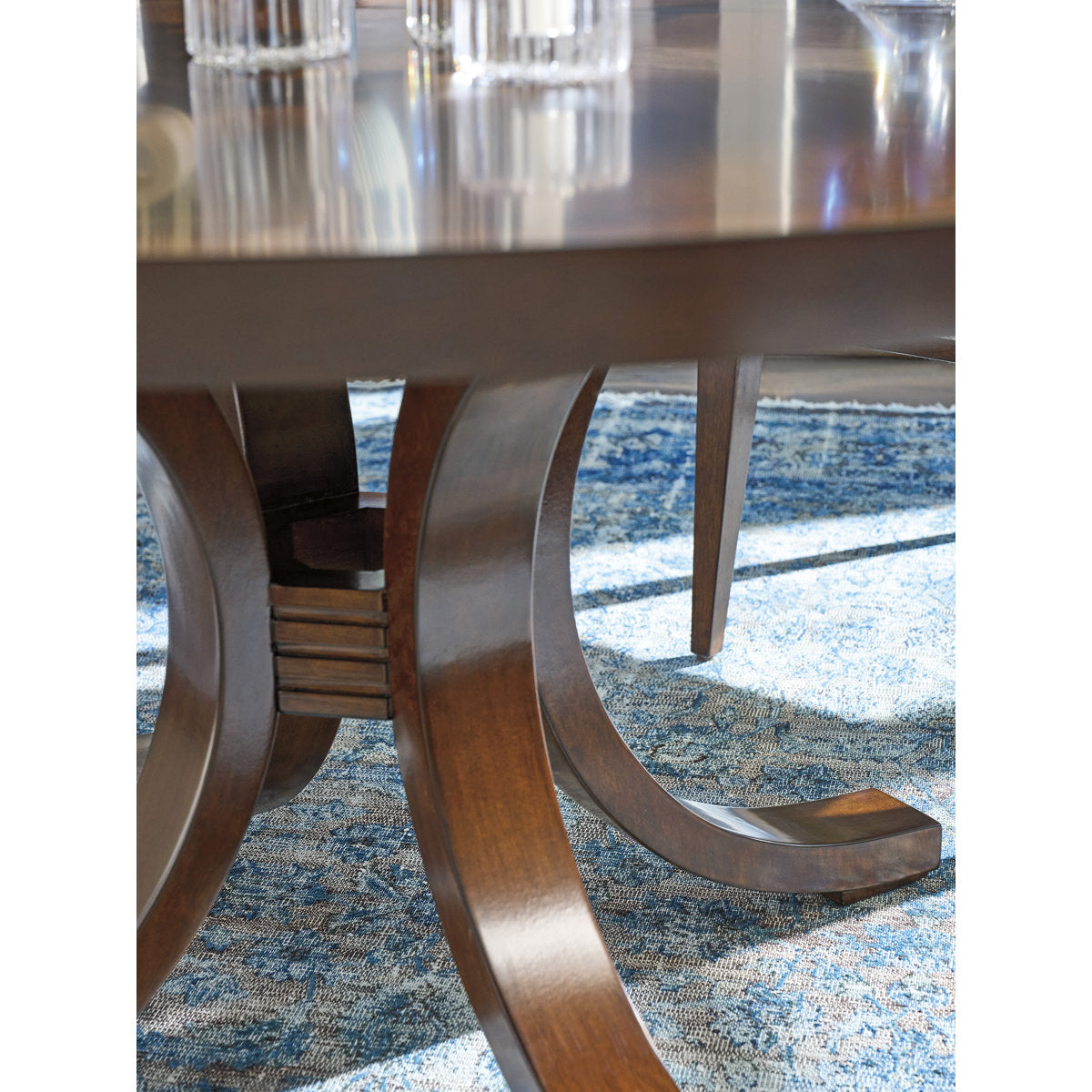 Rendezvous Round Walnut Wood Dining Table