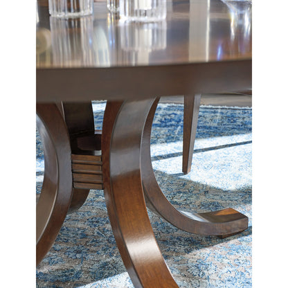 Rendezvous Round Walnut Wood Dining Table