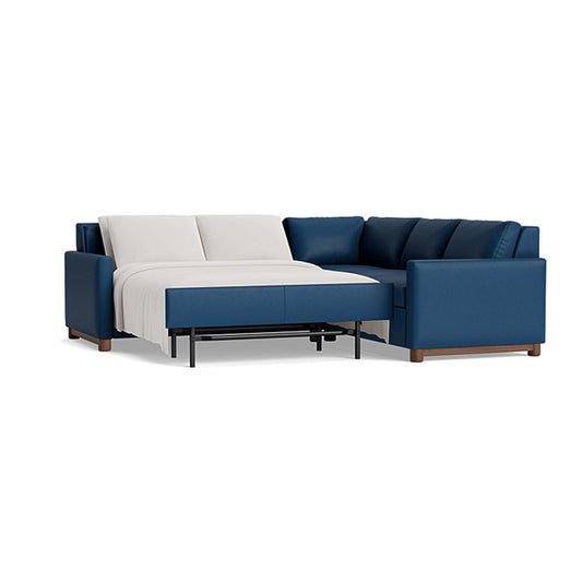 Reve Leather Sleeper Sectional (112" x 95")