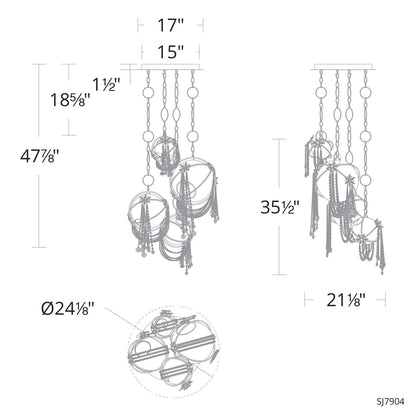 Revere 4 - Light LED Chandelier
