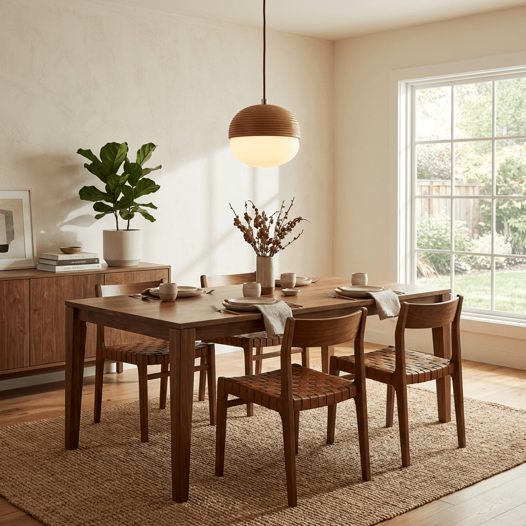 Ribbed Wood Globe Pendant Light