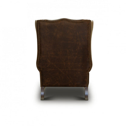 Rodolfo Leather Wingback Chair Chair with Ottoman