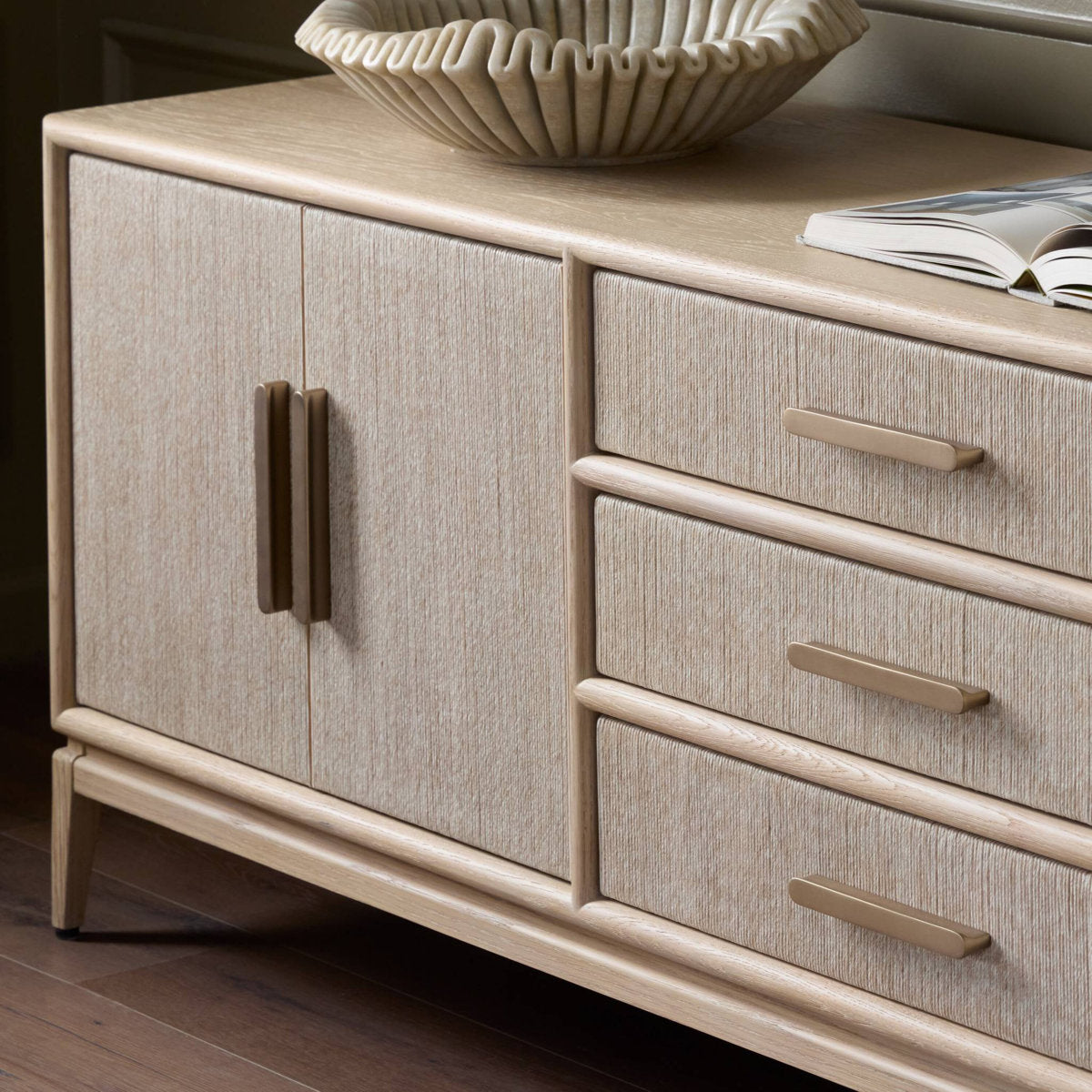 Rosenell Media Console-Oak Solid
