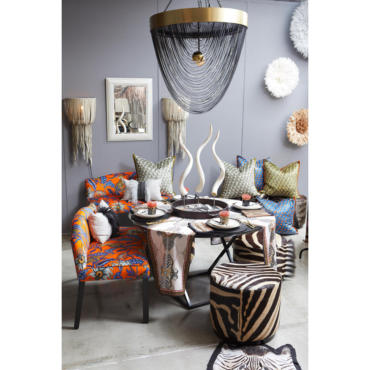 Round Hide Ottoman