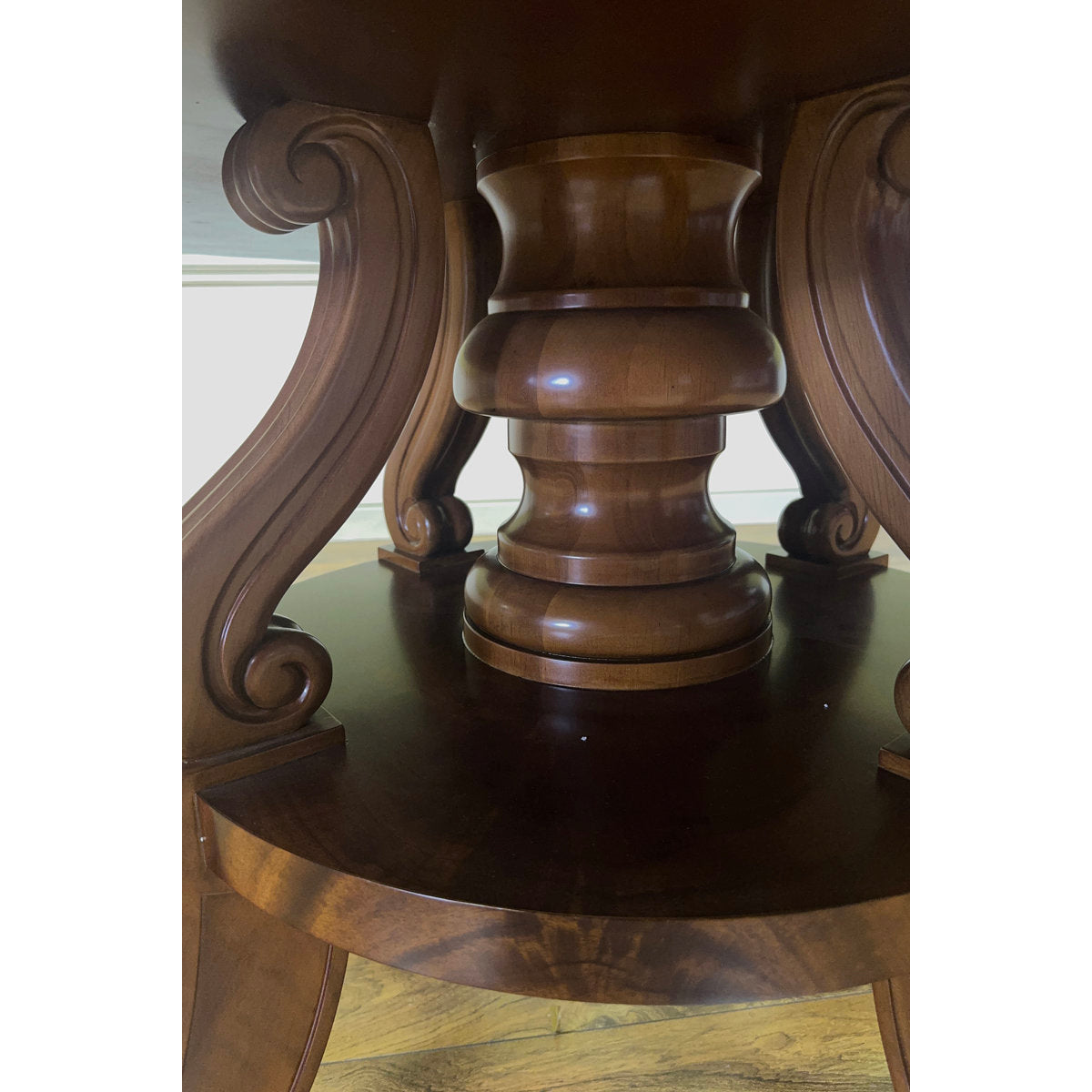 Round Mahogany Dining Table For Seating 10-12 People