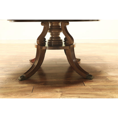 Round Mahogany Dining Table For Seating 10-12 People
