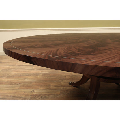 Round Mahogany Dining Table For Seating 10-12 People