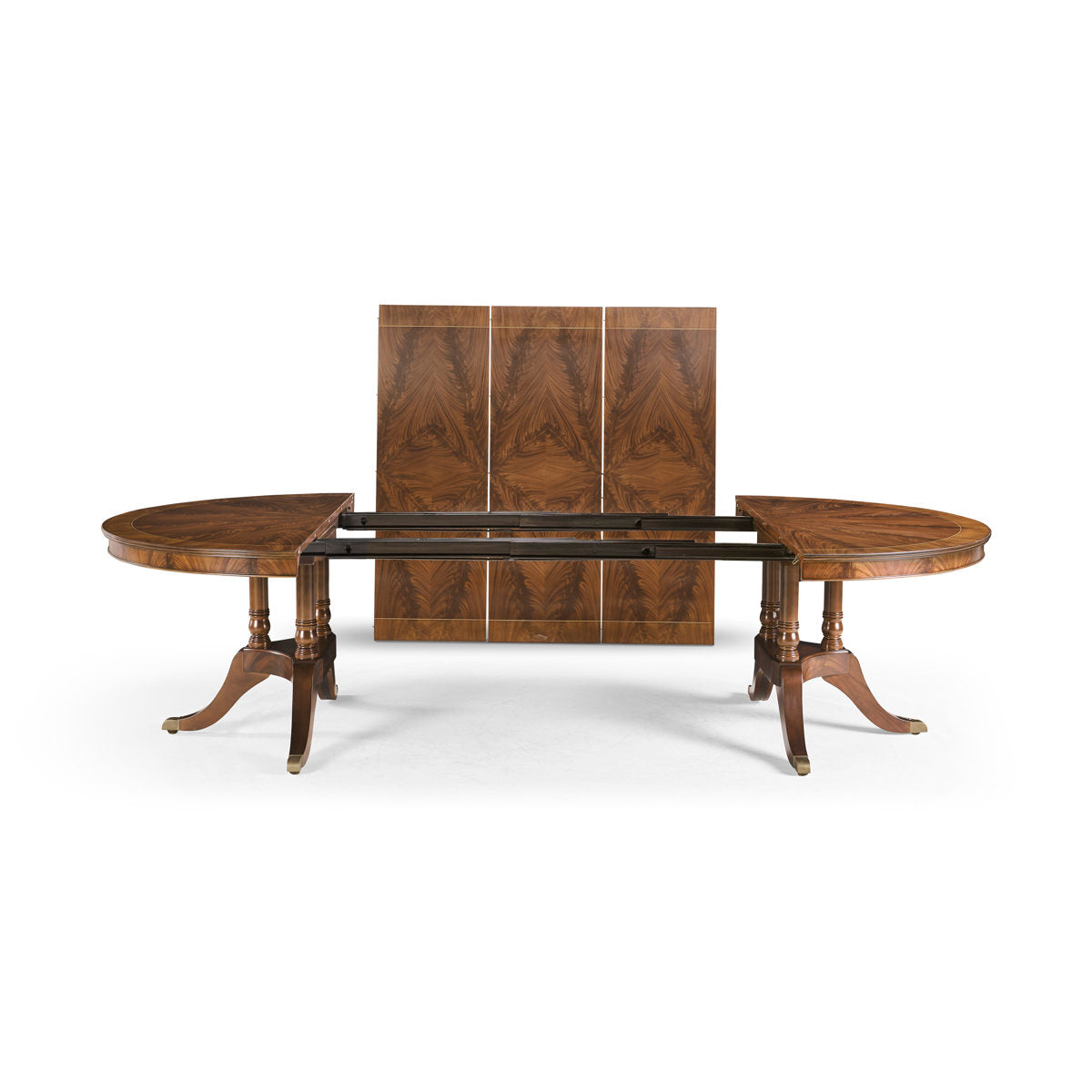 Round Mahogany Dining Table Opens To 10 Feet  Seats 12