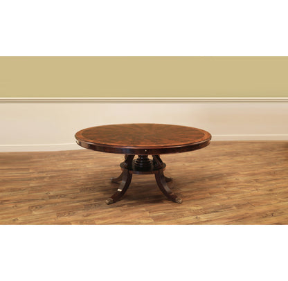 Round Mahogany Wood Dining Table