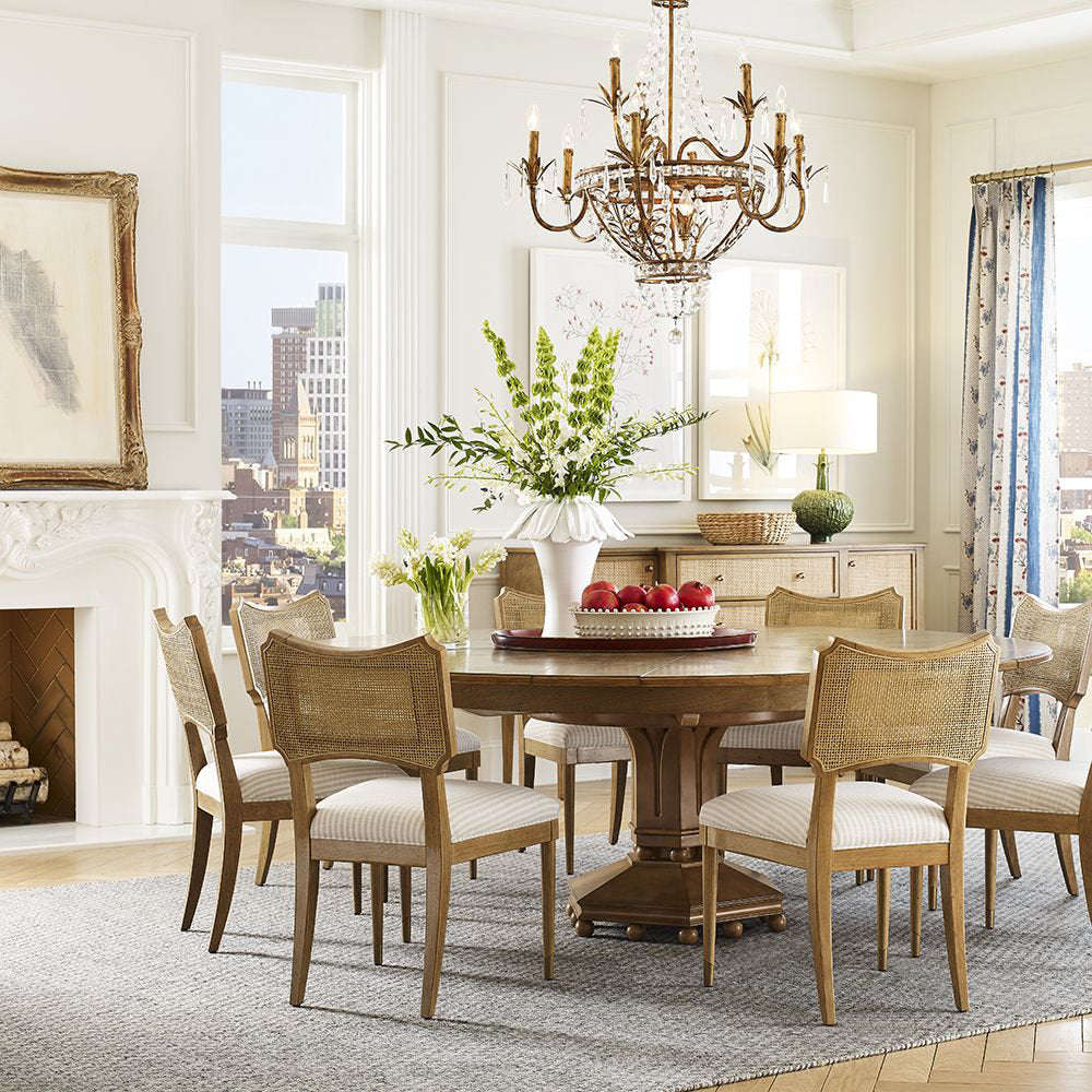 Round Mahogany Wood Dining Table